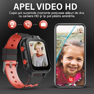 Smartwatch copii Wingereich™ 4G, Whatsapp, GPS, camera dubla, roșu, D-019 - Img 3