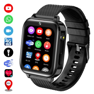 Ceas smartwatch copii GPS 4G, Whatsapp, Youtube, camera HD, Wingereich ™, localizare GPS, telefon, apel video HD, WIFI, bluetooth, apa IP67, Android, IOS, SOS, monitorizare spion, negru