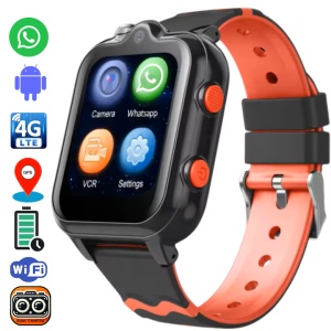 Smartwatch copii Wingereich™ 4G, Whatsapp, GPS, camera dubla, roșu, D-019