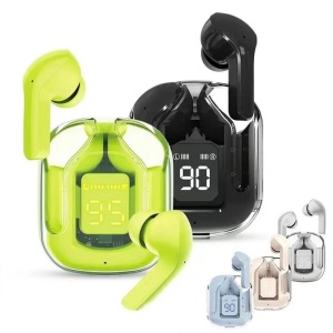 Wingereich W31 TWS – Căști Wireless True Wireless Stereo (TWS) cu design transparent, Bluetooth 5.3, Mod Gaming low-latency, LED display baterie, rezistență IPX5, culoare roz, D-0102 - Img 9