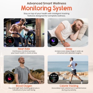 Ceas smartwatch barbati, Wingereich, aliaj, inteligent, Amoled, fitness, sport, functii smart, rezistent apa, ritm cardiac, numarat pasi, notificari, wireless, Bluetooth, microfon HD, monitorizare somn, 2 bratari incluse, negru - Img 6