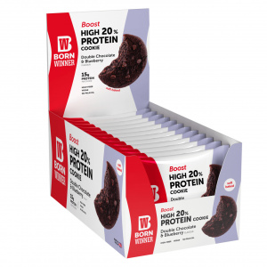 Biscuiți proteici Born Winner BOOST - Ciocolată dublă și afine - Img 2