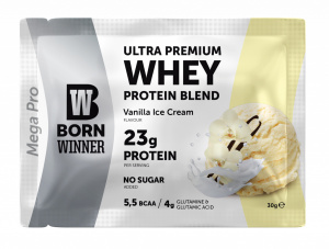 Amestec de proteine din zer Born Winner MEGA PRO - Înghețată de vanilie