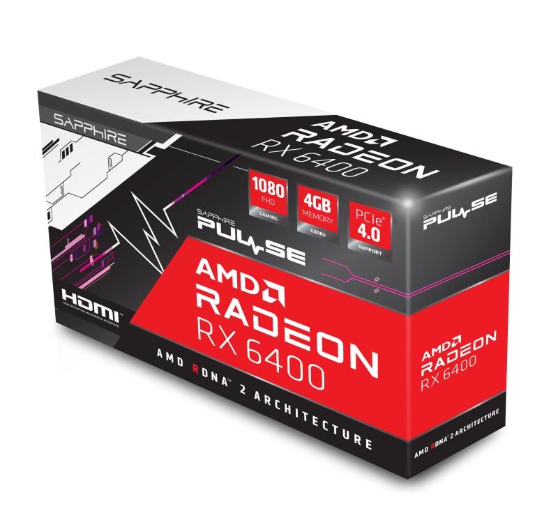 Placa video Sapphire Radeon RX 6400 PULSE, 4GB GDDR6, 64-bit