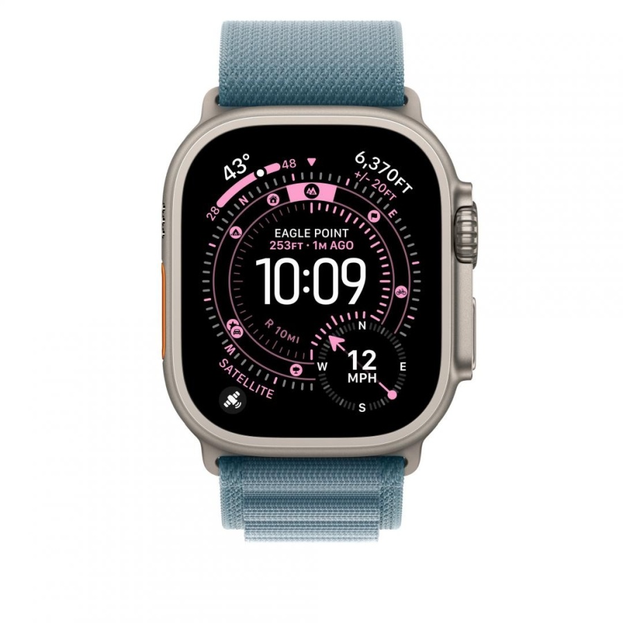 Apple Watch 49mm Light Blue Alpine Loop - Small - Natural Titanium Finish - Img 2