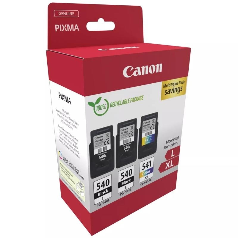 Canon pachet cartuse cearneala PG-540L X2 /CL-541XL MULTIPACK, capacitate negru: 2 X 300 pagini/11ml, Color: 400 pagini / 15ml, Compatibil cu: PIXMA GM2050, PIXMA MG2140, PIXMA MG2150, PIXMA MG2155, PIXMA MG2250, PIXMA MG3140, PIXMA MG3150, PIXMA MG3250, - Img 4