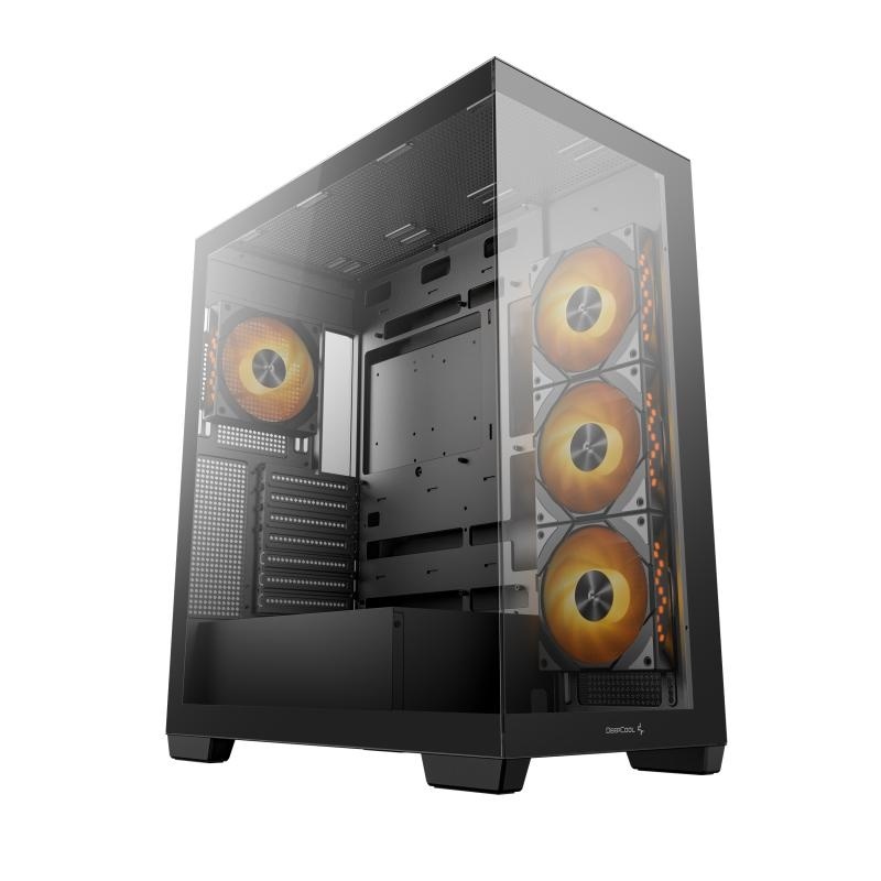 Carcasa DEEPCOOL CG580 4F Mid Tower ARGB NEGRU, Tempered Glass+ABS+SGCC, Sloturi Expansiune 7, Drive Bays: 2x3.5" 2x2.5", Ventilatoare Suportate: 10 (spate: 1x120mm sau 1x140mm, sus: 3x120mm sau 2x140mm, lateral: 3x120mm, jos: 1x120mm, invaluit in sursa: - Img 3