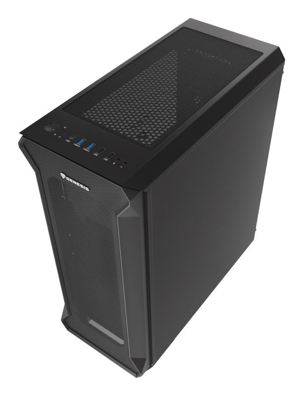 Carcasa GENESIS IRID 505 V2 Mid Tower NEGRU, Tempered Glass, Sloturi Expansiune 8, Drive Bays: 2x3.5" 7x2.5", Ventilatoare Suportate: 6 (spate: 1x120mm, fata: 3x120mm sau 2x140mm, sus: 2x120mm sau 2x140mm), Ventilatoare Incluse: 4 (2x120mm), Format Placa - Img 6