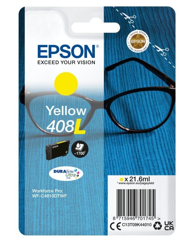 Cartus cerneala Epson 408L Ink Tank, DURABrite Ultra ink, Yellow, capacitate 21.6ml, 1.7k pagini, pentru WorkForce Pro WF-C4810DTWF. - Img 3