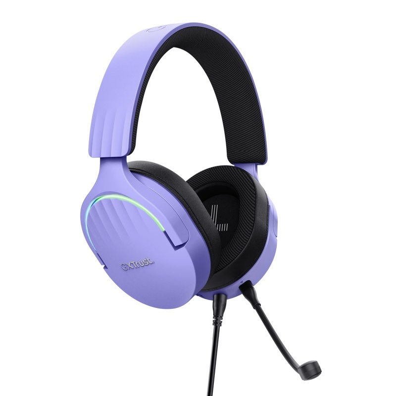 Casti gaming TrustGXT 490P Fayzo cu fir, interfata USB 2.0, frecventa de raspuns 20 Hz - 20.000 Hz, sensivitate 100 dB, mov - Img 3
