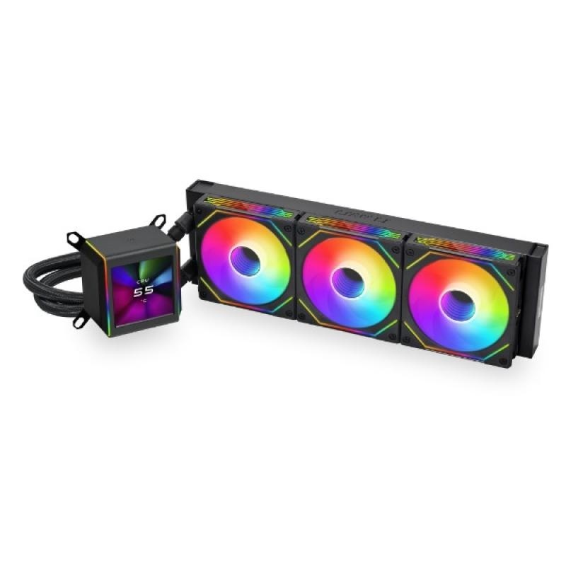 Cooler Lian Li GALAHAD II LCD 360 SL-INF AIO ARGB BLACK, CPU Socket 1700, 1200, 1156, 1155, 1154, 1152, 1151, 1150, AM5, AM4, 3x included fans, Fan Connector 3-pin digital RGB (5V) 4Pin (PWM), noise level 25-29 dB - Img 3