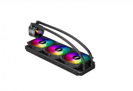Cooler Procesor 1STPLAYER THUNDERSTORM TS3 360 NEGRU, marime radiator 380mm, 3 ventilatoare ARGB, Viteza ventilatoare 600-1800 RPM +/- 10%, Viteza pompa: 2500 +/- 10%, Suport AMD: AM5/AM4/AM3/AM2/FM3/FM2/FM1, suport INTEL: LGA1700/115x/1366/2011 Airflow: - Img 3