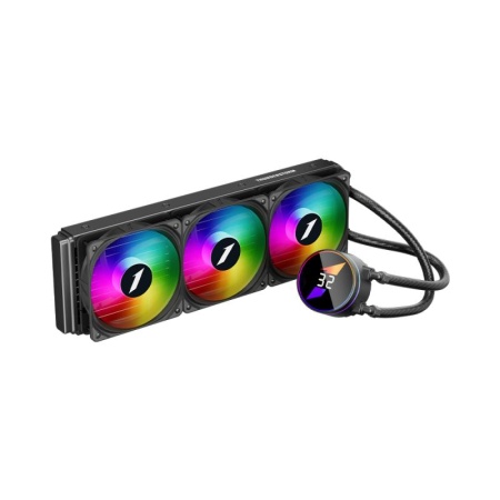Cooler Procesor 1STPLAYER THUNDERSTORM TS3 360 NEGRU, marime radiator 380mm, 3 ventilatoare ARGB, Viteza ventilatoare 600-1800 RPM +/- 10%, Viteza pompa: 2500 +/- 10%, Suport AMD: AM5/AM4/AM3/AM2/FM3/FM2/FM1, suport INTEL: LGA1700/115x/1366/2011 Airflow: - Img 6