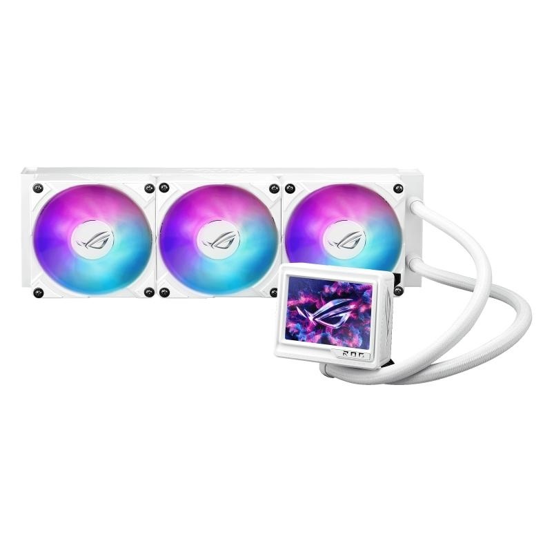 Cooler Procesor ASUS ROG RYUJIN III 360 ARGB EXTREME ALB, marime radiator 399.5mm, 3 ventilatoare ARGB, Viteza ventilatoare 2800 RPM +/- 10%, Viteza pompa: 5100 +/- 10%, Suport AMD: AM4, AM5, suport INTEL: LGA 115x/1200/1700/1851, Airflow: 89.73 CFM, - Img 3