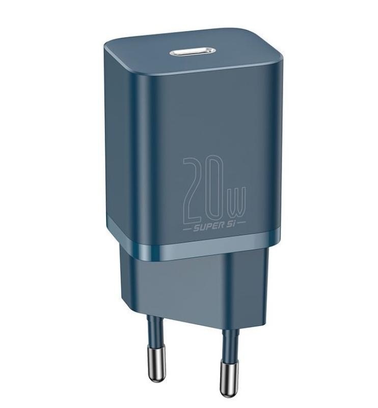 Incarcator retea Baseus Super Si, Quick Charge 20W, 1 x USB Type-C 5V/3A, albastru - Img 6