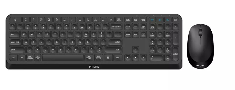 Kit Wireless tastatura si mouse Philips SPT6407B/00, taste numerice, negru - Img 2
