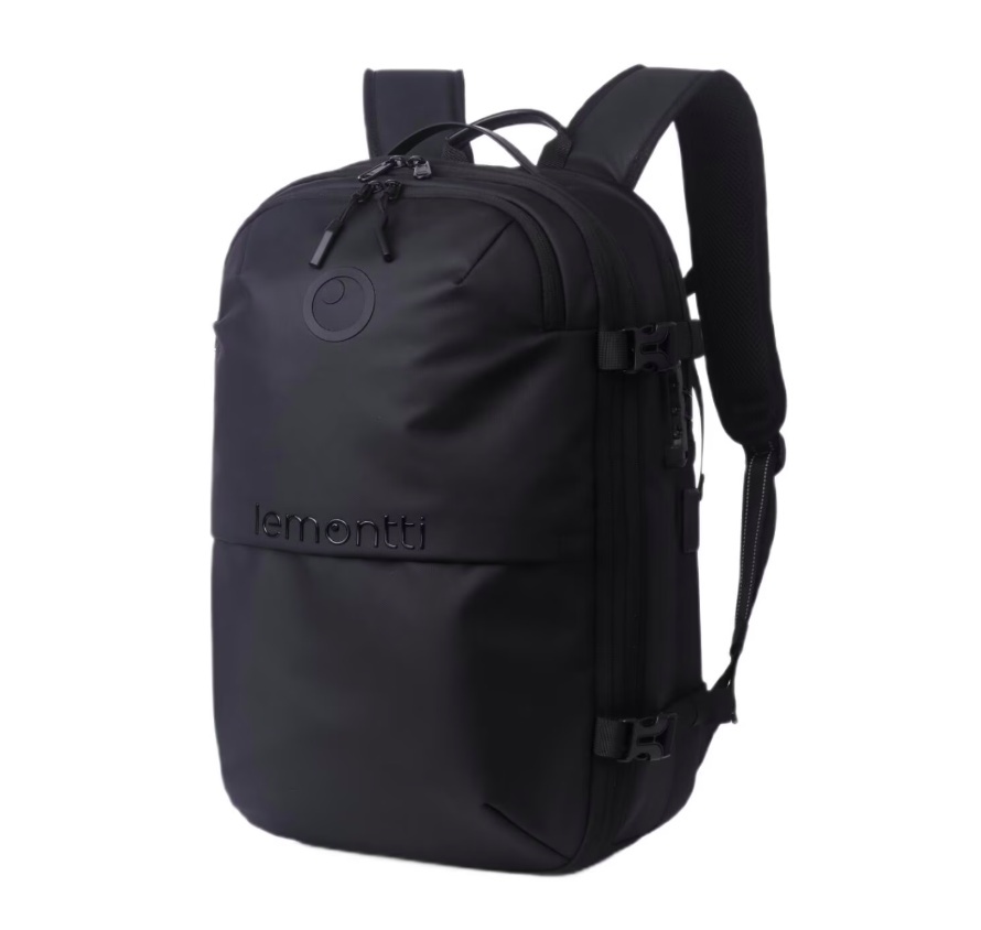 Lemontti Rucsac Smart Premium cu Vacuum si pompa vid 5 capete inclusa, 30-60L pentru cabina avion, impermeabil, doua mufe incarcare USB: USB-A si Type-C, extensie suplimentara, sistem antifurt, Negru - Img 3