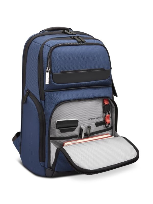 Lenovo ThinkPad Executive 16" Backpack, 22L capacity, 36.2 x 25.3 x 2.2 cm, 1.8kg, Outside Fabric Material: polyester 88%, leather 12%, Navy - Img 12