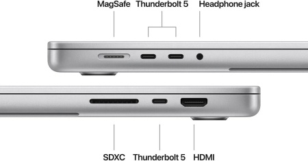 MacBook Pro 16.2&quot;/Apple M4 Pro (CPU 14-core, GPU 20-core, Neural Engine 16-core)/48GB/1TB - Silver - INT KB - Img 3