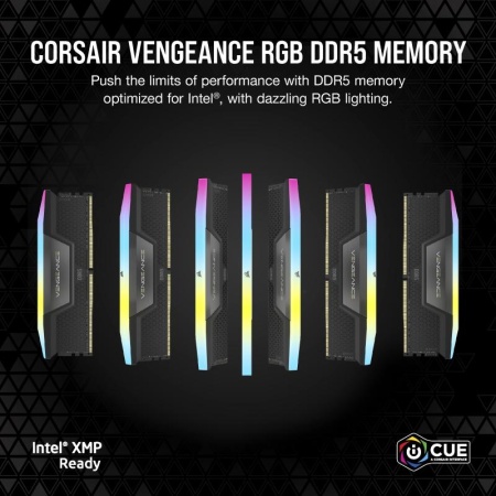 Memorie RAM CORSAIR VENGEANCE RGB 32GB (2x16) DDR5, 6000MHz, CL38, 1.35V, XMP 3.0, negru, Kit of 2 - Img 6