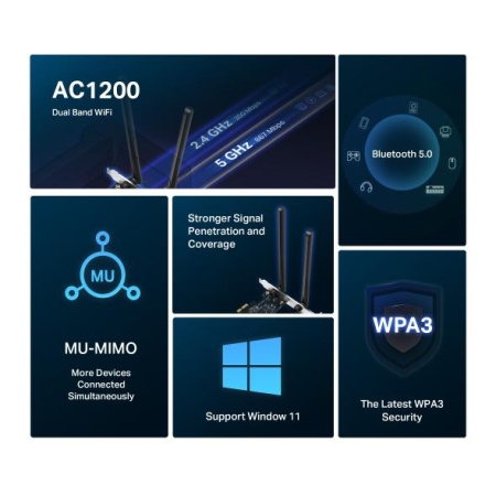 Mercusys AC1200 Wi-Fi Bluetooth PCIe Adapter - Img 7