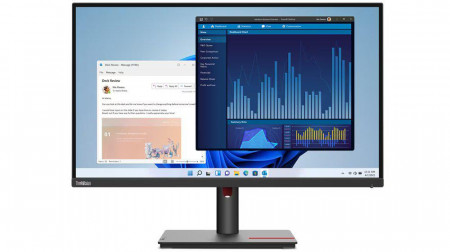 Monitor Lenovo ThinkVision T27p-30 27"IPS, UHD (3840x2160), 16:9, Brightness: 350 cd/m², Contrast ratio: 1300:1, Response time: 4ms (Extreme mode) / 6ms (Normal mode), Dot / Pixel Per Inch: 163 DPI, Color Gamut: 99% sRGB, View angle: 178° / 178°, Stand:
