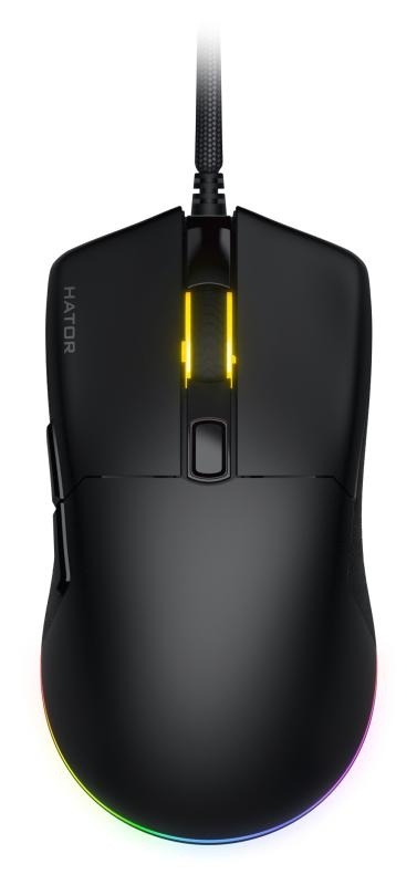 Mouse gaming cu fir Hator Pulsar 3, conectivitate USB, polling rate pana la 1000Hz, senzor Optical PixArt PMW 3311, rezolutie maxima 12000 DPI, switch HATOR® Optical 100M, iluminare RGB 16.8M culori, side switch Kailh 3M, negru - Img 2