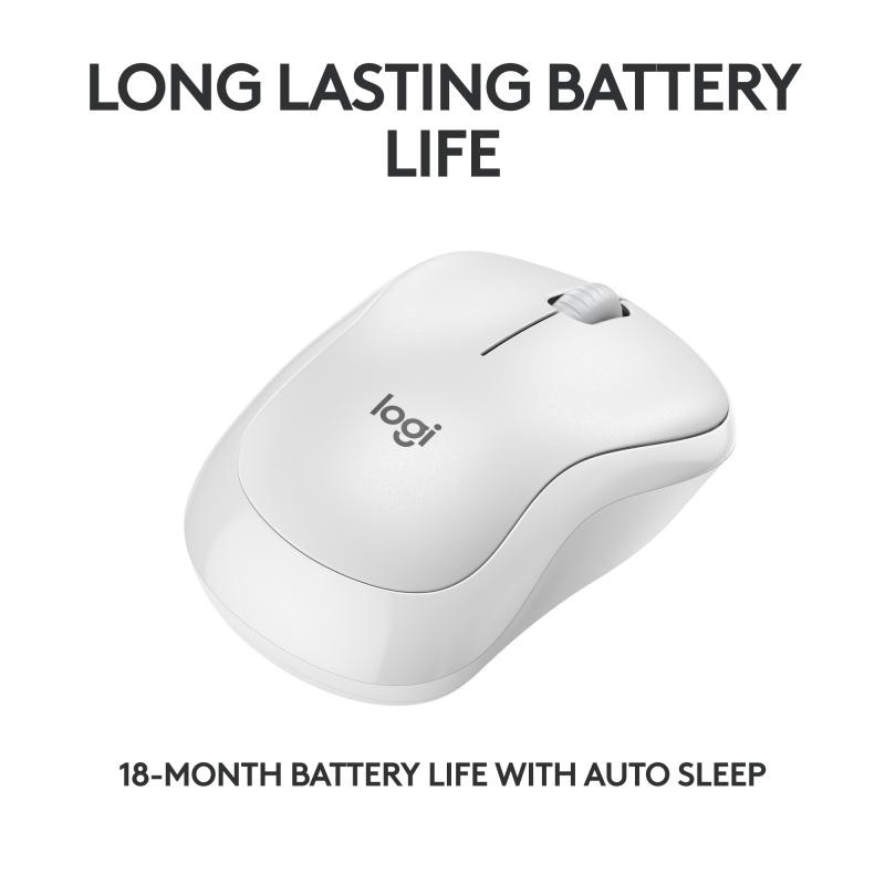 Mouse Logitech MK240 Silent Wireless, optic, interfata Bluetooth, rezolutie 1000 DPI, alb - Img 9