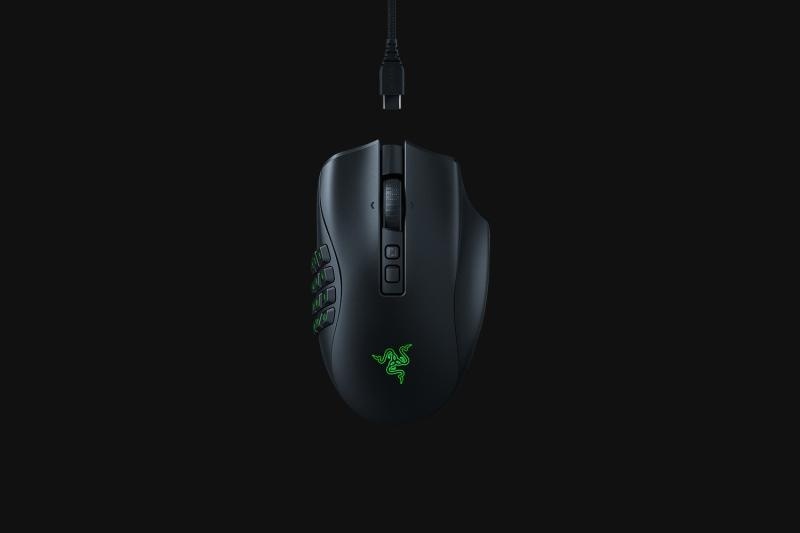 Mouse Razer Naga V2 PRO Connectivity Razer HyperSpeed Wireless (2.4GHz) Bluetooth Wired – Speedflex Cable USB Type C Battery Life Up to 150 hours (on HyperSpeed Wireless) Up to 300 hours (on Bluetooth) RGB Lighting Razer - Img 5
