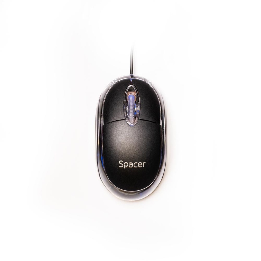 MOUSE Spacer, PC sau NB, cu fir, USB, optic, 800 dpi, butoane/scroll 3/1, negru, SPMO-080 - Img 2