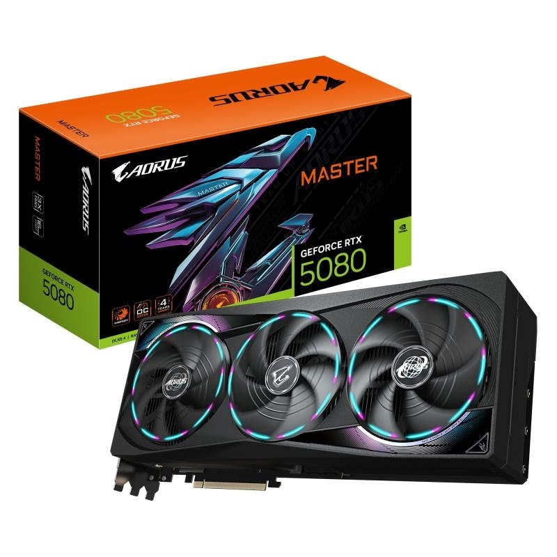 Placa Video GIGABYTE AORUS GEFORCE RTX 5080 MASTER 16GB GDDR7 256 bit, 3x DP 1x HDMI - Img 2