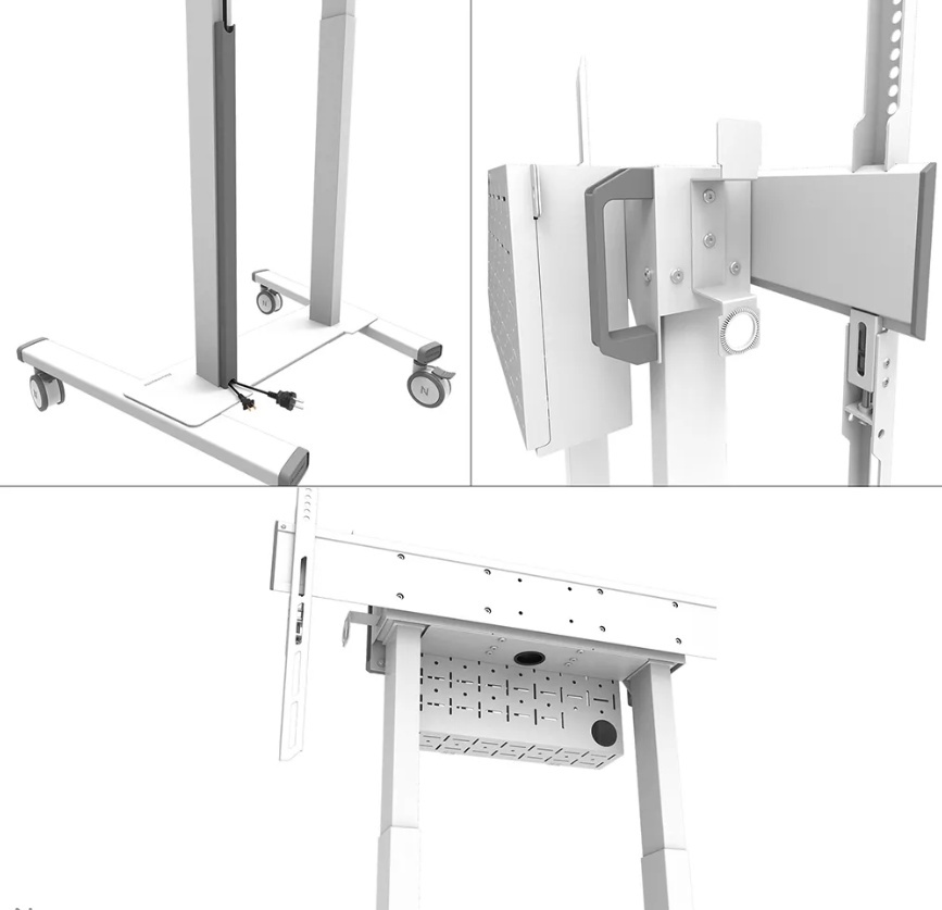 Stand mobil motorizat Neomounts by Newstar, 37"-100", 110 kg, VESA 800x600, alb - Img 5