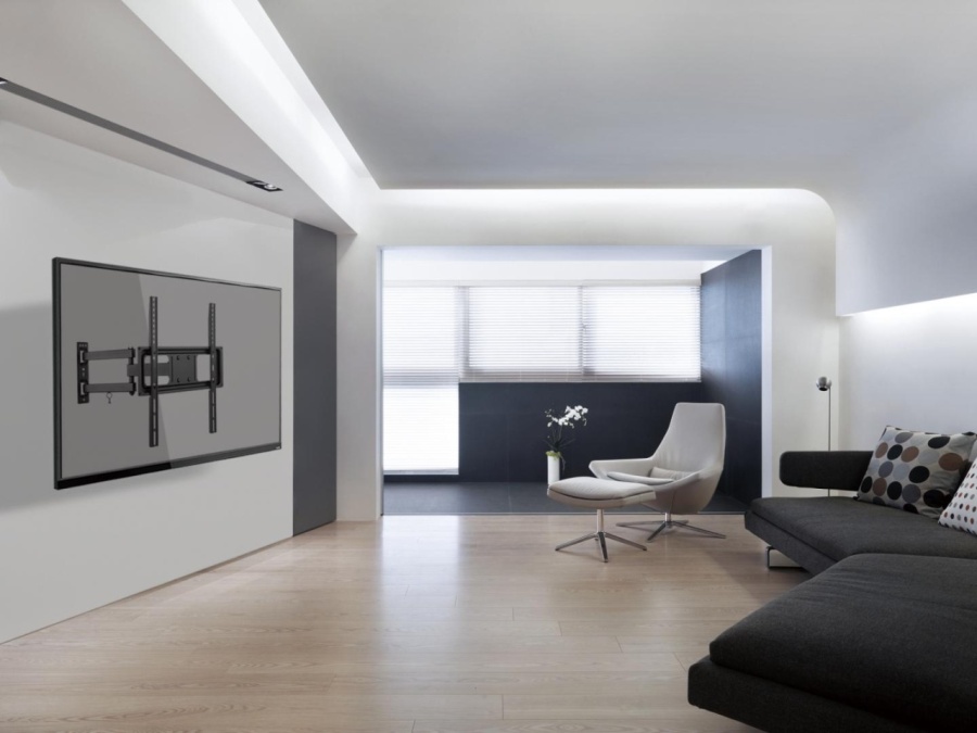 Suport de perete Akai cu inclinatie +10/-15°, diagonala display 32"-55", VESA min. 75x75, VESA max. 400x400, suporta pana la 35kg, distanta fata de perete max 427mm, negru - Img 11