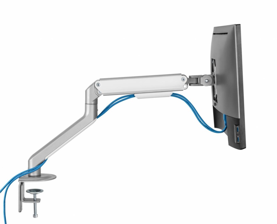 Suport monitor Serioux MM63-C012, compatibilitate dimensiune ecran 17"-32", greutate maximă suportata: (per ecran): 2~9kg, VESA: 75x75, 100x100, inclinare: +55°~-55°, pivotare: +90°~-90°, rotația ecranului: + 180°~-180°, instalare: clemă, grommet - Img 11