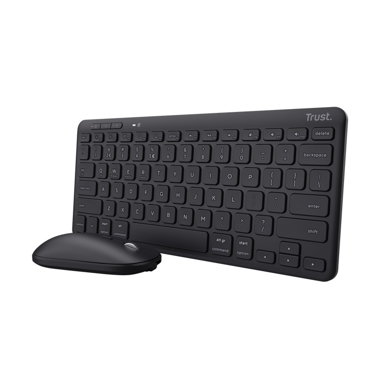 Trust Kit Wireless keyboard+mouse Lyra, mouse optic, rezolutie maxima 1200 DPI, conectivitate wireless, intefata USB-C, USB-A, negru - Img 3
