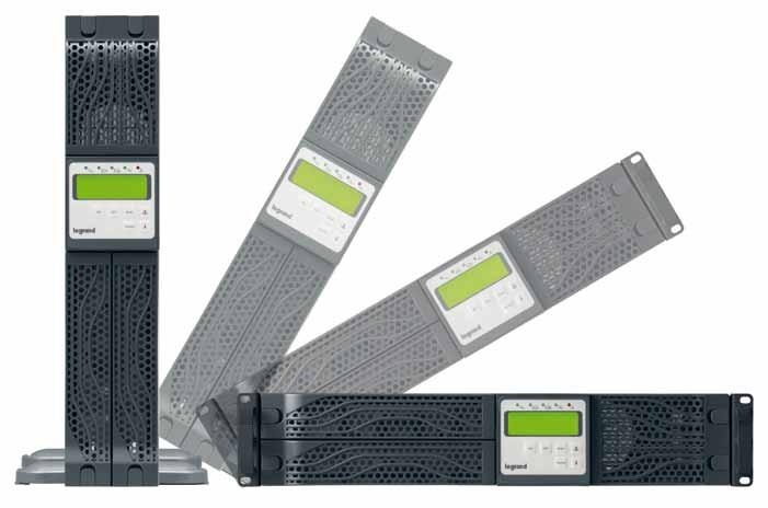 UPS Legrand Daker DK Plus, 1000VA/ 900W tip online cu dubla conversie, forma Rack/Tower, 0.9 capacitate putere, port comunicare-RS-232/USB, 6 x IEC socket, baterie: 3 x 12 V / 7.2 Ah, frecventa baterie (Hz): 50/60 Hz ± 0.1, 230V, dimensiuni (W x D x H - Img 2