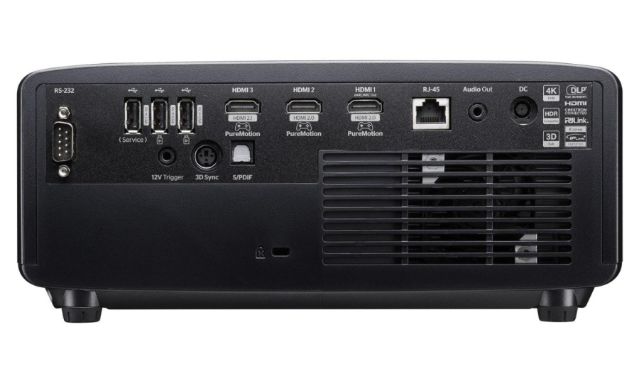 Videoproiector Optoma UHZ58LV, DLP laser 30.000 ore, 4K UHD (3840x2160), 3.000 lumeni, 3.000.000:1, 16:9/ 4:3, distanta maxima proiectie 10m, zoom 1.6x, 3* HDMI, 1 x USB-A power 1.5A, 2 x USB-A power 2A, 1 x 3D sync, 1 x Audio 3.5mm, 1 x S/PDIF, RJ45, 1 - Img 2
