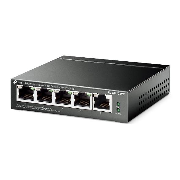 "5-Port Gigabit Easy Smart Switch with 4-Port PoE+ PORT: 4× Gigabit PoE+ Ports, 1× Gigabit Non-PoE Ports SPEC: 802.3at/af, 65 W PoE Power, Desktop Steel Case FEATURE: PoE Auto Recovery, MTU/Port/Tag-based VLAN, QoS, IGMP Snooping, Web/Utility Management, - Img 2
