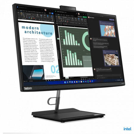 All-in-One Lenovo ThinkCentre neo 30a 24, 23.8" FHD (1920x1080) IPS 250nits Anti-glare, 72% NTSC, Intel Core i5-1240P, 12C (4P + 8E) / 16T, P-core 1.7 / 4.4GHz, E-core 1.2 / 3.3GHz, 12MB, RAM 1x 8GB SO-DIMM DDR4- 3200, SSD 256GB SSD M.2 2280 PCIe 4.0x4