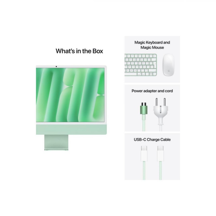 Apple iMAC 24" Retina 4.5k/ Apple M4 (CPU 8-core, GPU 8-core, Neural Engine16-core)/16GB/256GB - Green - INT KB (2024) - Img 4