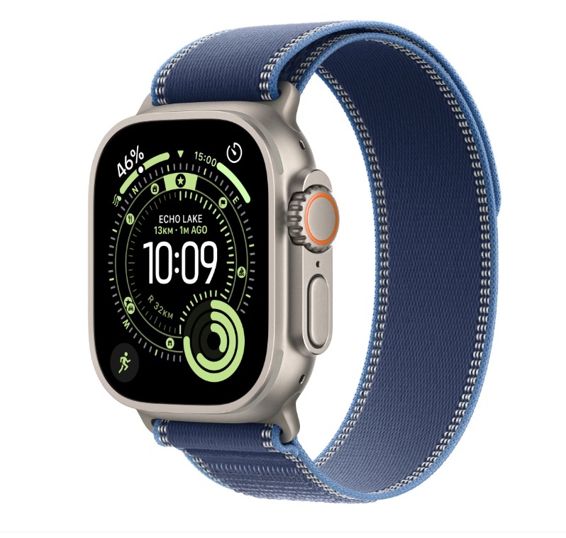 Apple Watch Ultra 3 GPS + Cellular 49mm Natural Titanium Case with Blue/Bright Blue Trail Loop - S/M - Img 2