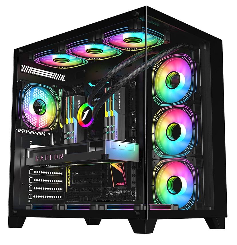 Carcasa 1STPLAYER Gaming MV8 Cube Tower NEGRU - Img 3