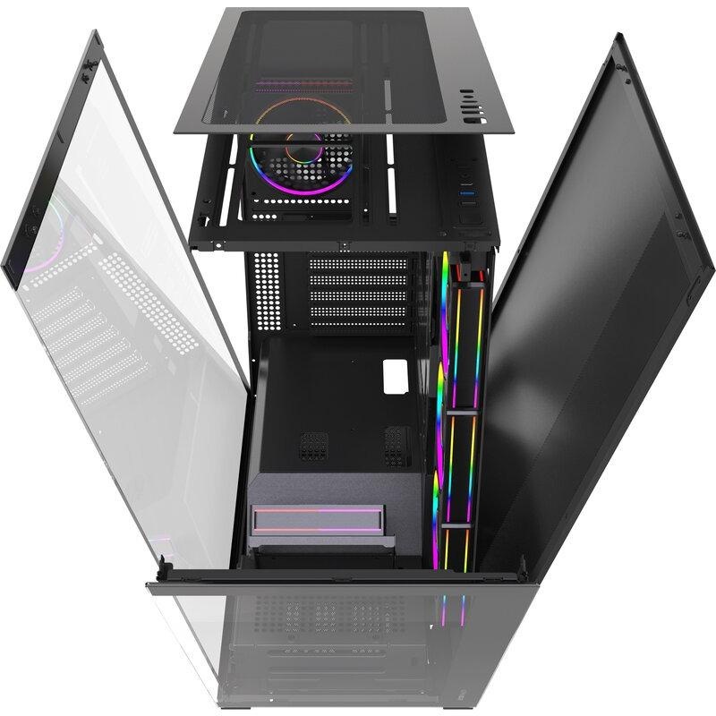Carcasa ALPHAGEAR Mirage mark 3, RGB, Mid Tower, Black - Img 3