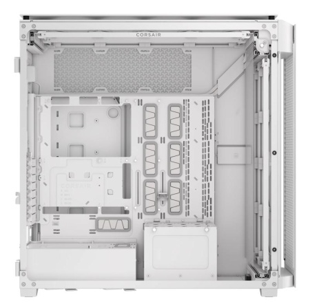 Carcasa CORSAIR 9000D AIRFLOW Super Full Tower RGB ALB, Tempered Glass, Sloturi Expansiune 8 orizontale sau 4 verticale+ verticale pentru placa de baza secundara, Drive Bays: 5x3.5&quot; 6x2.5&quot;, Ventilatoare Suportate: 18 (spate: 2x120mm sau 1x140mm, fata: - Img 6