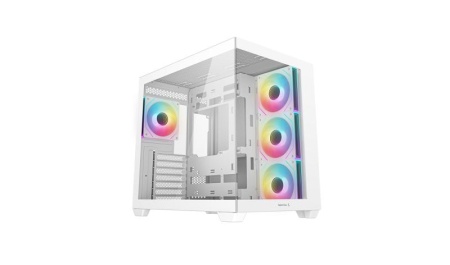 Carcasa DEEPCOOL CG550 4F Mid Tower ARGB ALB, Tempered Glass+ABS+SGCC, Sloturi Expansiune 7, Drive Bays: 2x3.5" 2+1x2.5", Ventilatoare Suportate: 10 (spate: 1x120mm, sus: 3x120mm sau 2x140mm, lateral: 3x120mm sau 2x140mm, jos: 3x120mm), Ventilatoare