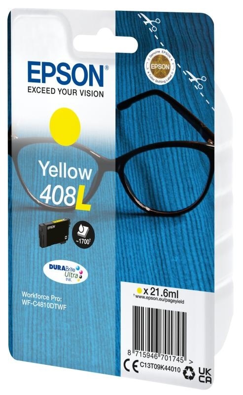 Cartus cerneala Epson 408L Ink Tank, DURABrite Ultra ink, Yellow, capacitate 21.6ml, 1.7k pagini, pentru WorkForce Pro WF-C4810DTWF. - Img 4