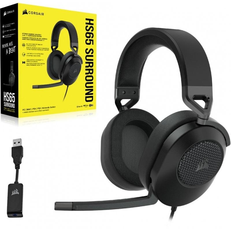 Casti cu microfon Corsair HS65 Surround 7.1, Multi-platform Gaming and Mobile, 20Hz-20KHz, 32ohm, 114db, negru - Img 5