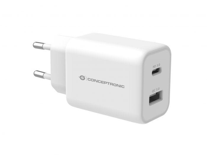 CONCEPTRONIC ALTHEA11W 2-Port 33W PPS USB PD Charger, USB-A x 1, USB-C x 1, QC 3.0, 40.2 x 65.7 x 30 mm - Img 4