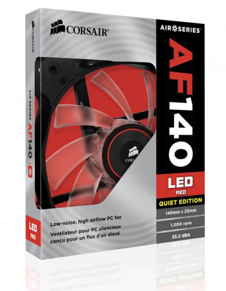 Cooler carcasa Corsair AF140 LED Red Quiet Edition High Airflow, 140x25mm, 3pin