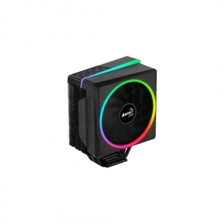 Cooler procesor Aerocool Cylon4 negru iluminare aRGB, 4 heatpipe-uri direct touch de 6mm, putere de racire de pana la 145W TDP, 1x120mm Hydraulic Mute Bearing LED aRGB fan (800-1800 RPM, 26.1-52.5 CFM, 14-26 dBA), compatibil Intel LGA 2066/2011/115X/775